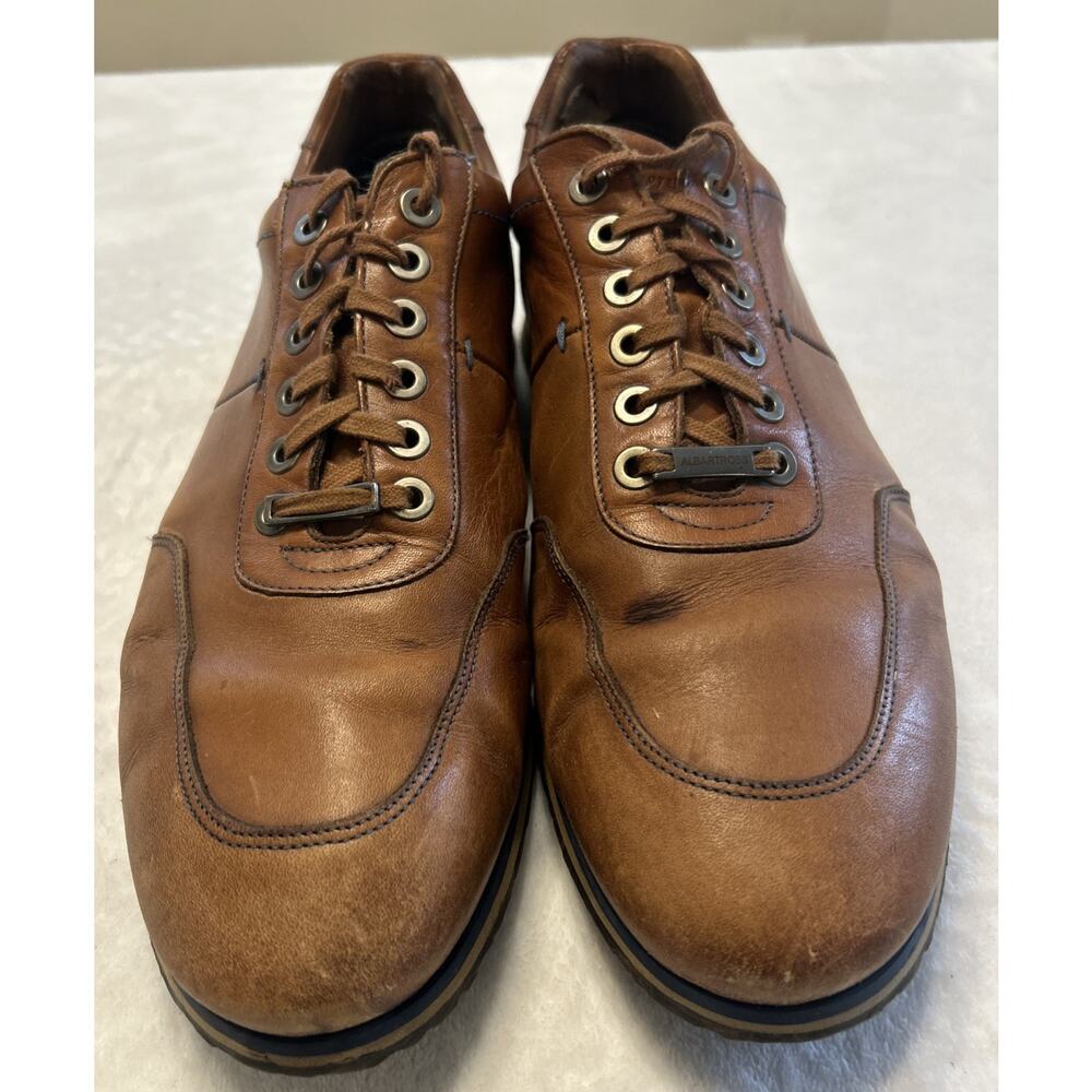 Royal Albatross Golf Shoes Men’s Size 12 Brown Leather Spikeless Sneakers - Picture 2 of 8